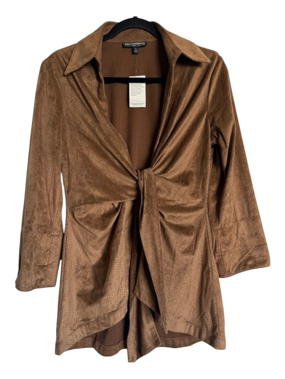 MISHCA Vtg Perforated Ultrasuede Tie-Front Jacket - NEW w/ Tags - Medium